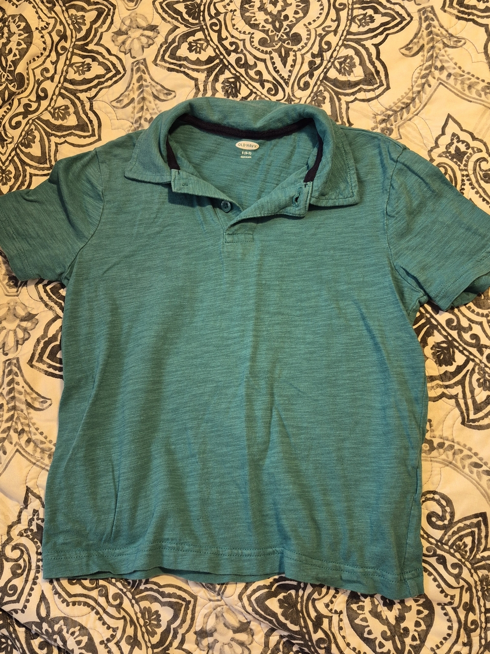 (6/7) Old Navy Boys Teal/Blue Short Sleeve Polo